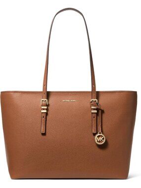 Women’s Gold-tone Hardware/Luggage   Imported Large Quinn Top-Zip Tote Handbag